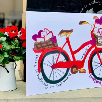 Valentine's Card picturing a bike 